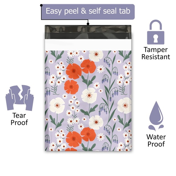 Floral Fields Poly Mailers 10x13 Pack of 25 - Picture 8 of 12